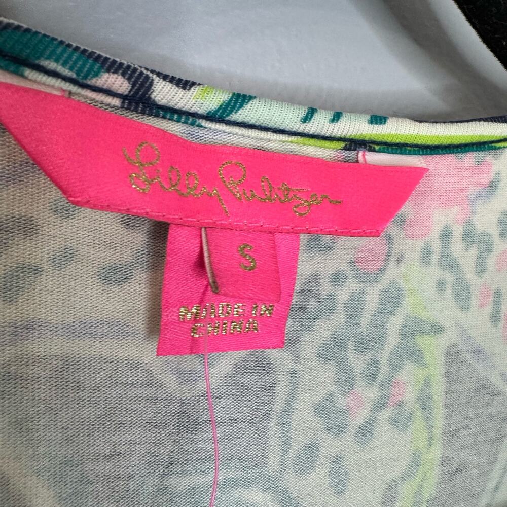 Lilly Pulitzer Jessalynne Wrap Romper Bright Navy Sway This Way Floral Small New - Picture 15 of 16